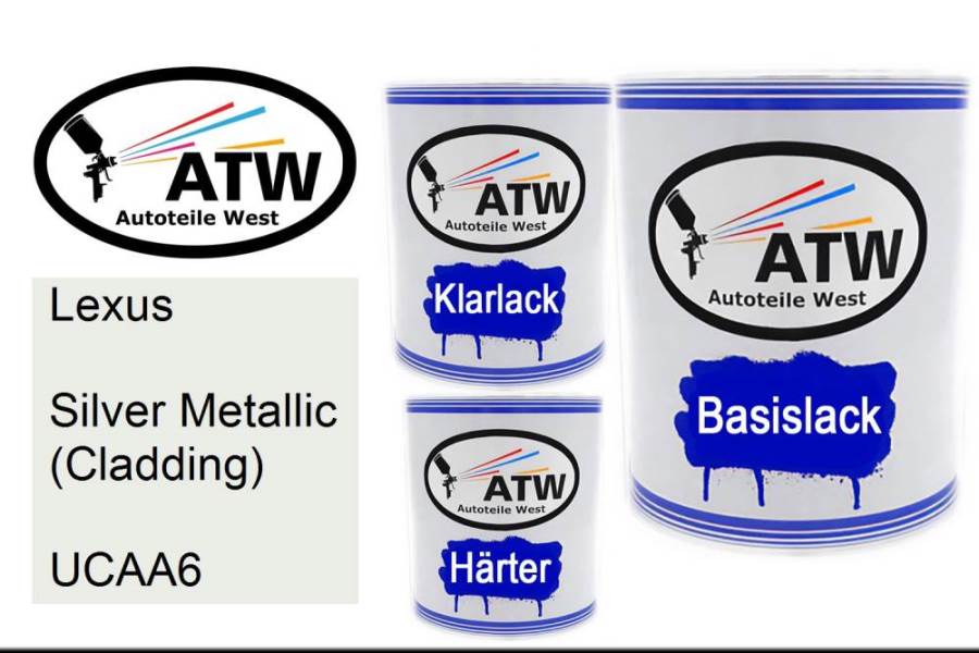 Lexus, Silver Metallic (Cladding), UCAA6: 1L Lackdose + 1L Klarlack + 500ml Härter - Set, von ATW Autoteile West.